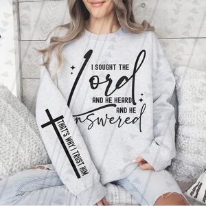 Women's Sought the Lord Gray Graphic Sweatshirt Small-3X